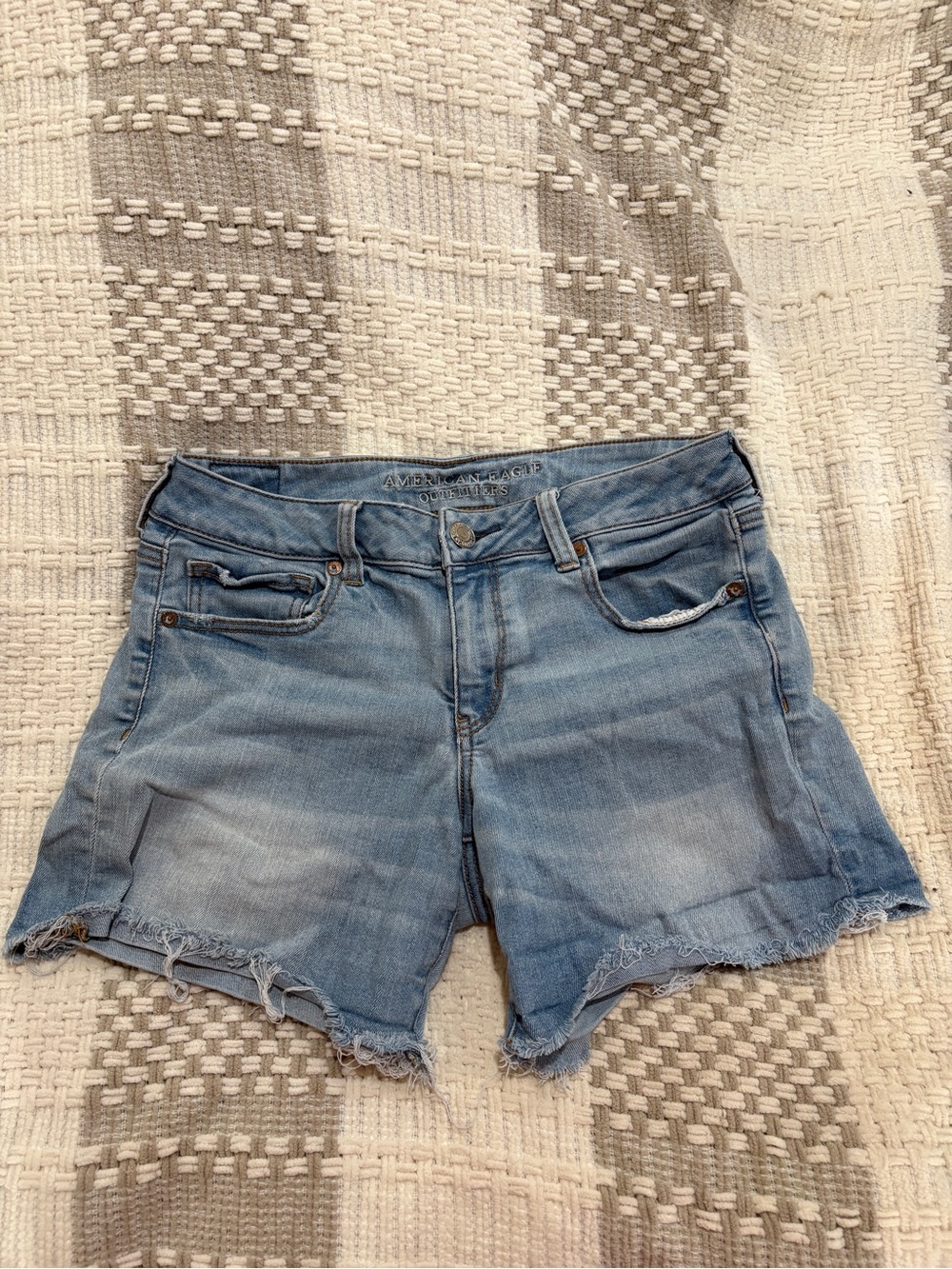 American Eagle Outfitters Faded Blue Denim Cutoff Shorts